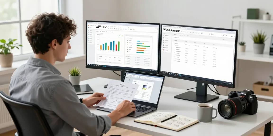 Professional workspace highlighting WPS Official Website tools for productivity and collaboration.