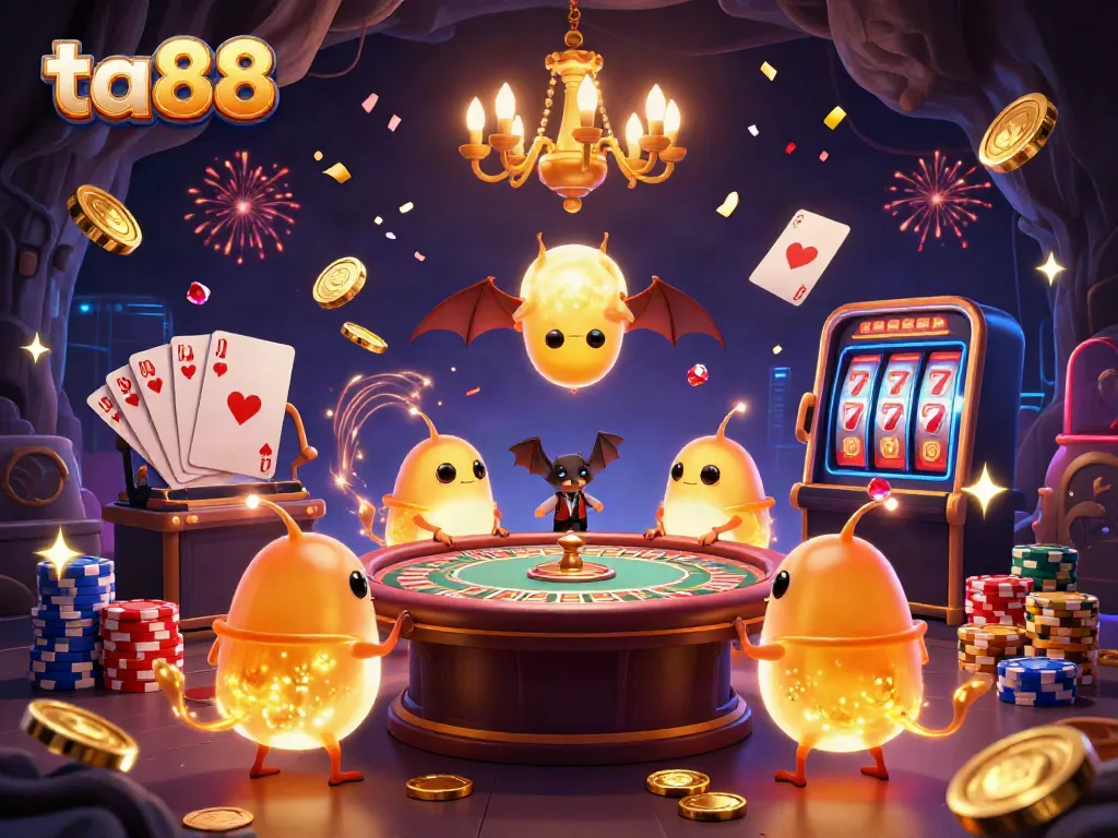 Experience exciting gameplay at ta88 with vibrant casino elements and engaging characters in a unique illustration.