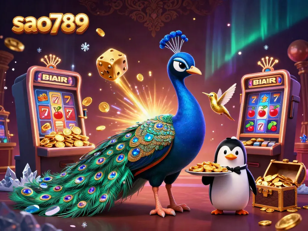 Engage in thrilling gameplay at sao789 with an extravagant casino illustration showcasing vibrant characters and scenes.