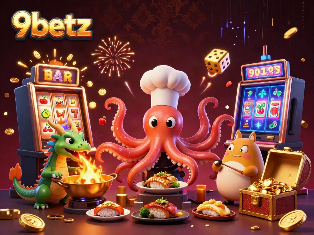 Experience excitement at 9betz with dynamic characters and vibrant casino elements.