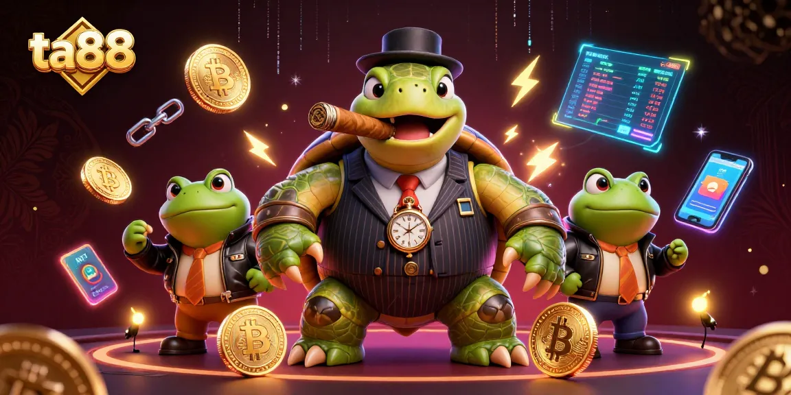 Engage in thrilling casino adventures with ta88 alongside a mobster turtle and bullfrog enforcers.